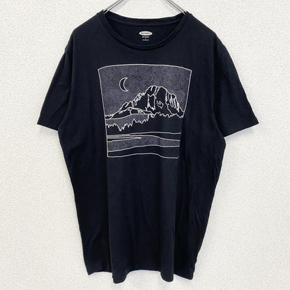 古着 used　OLDNAVY オールドネイビー　半袖グラフィックプリントTシャツ　黒　ブラック　クルーネック　Lサイズ
