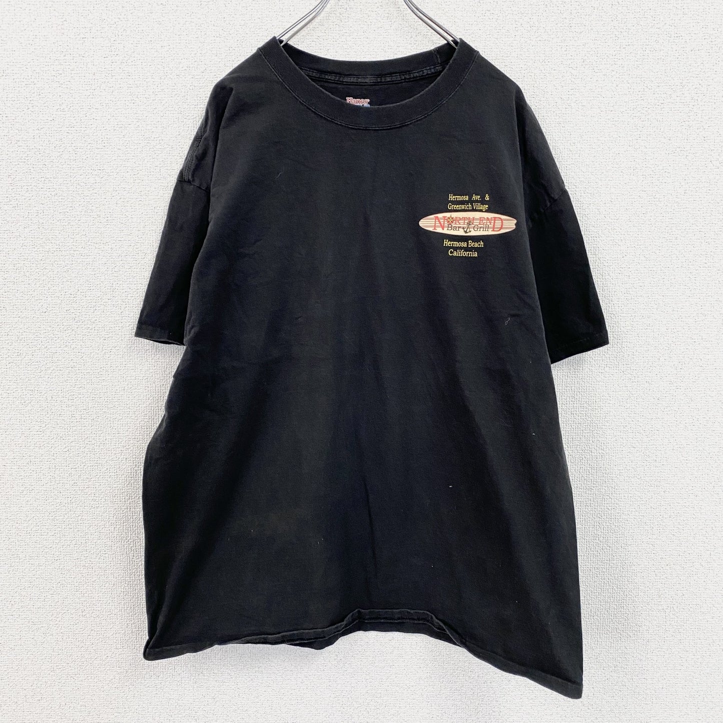 Hanes　ヘインズ　半袖プリントTシャツ　黒　ブラック　XLサイズ