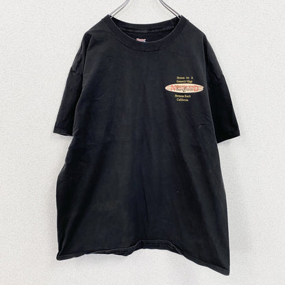 Hanes　ヘインズ　半袖プリントTシャツ　黒　ブラック　XLサイズ