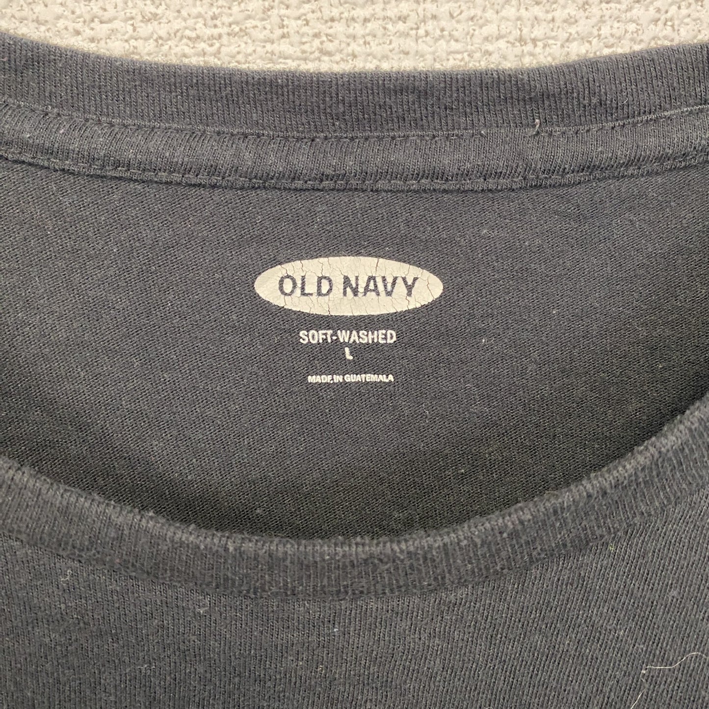 古着 used　OLDNAVY オールドネイビー　半袖グラフィックプリントTシャツ　黒　ブラック　クルーネック　Lサイズ