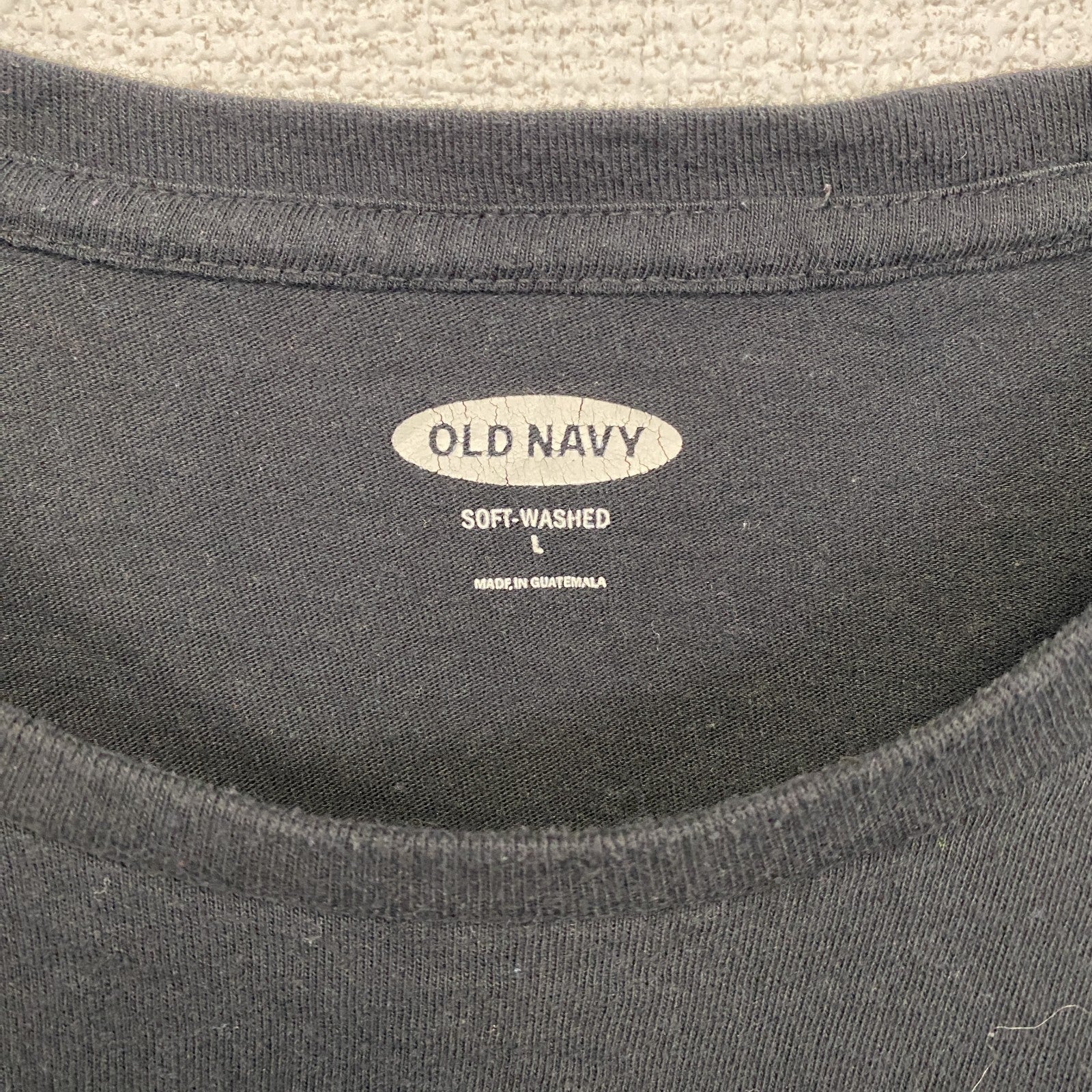 古着 used　OLDNAVY オールドネイビー　半袖グラフィックプリントTシャツ　黒　ブラック　クルーネック　Lサイズ
