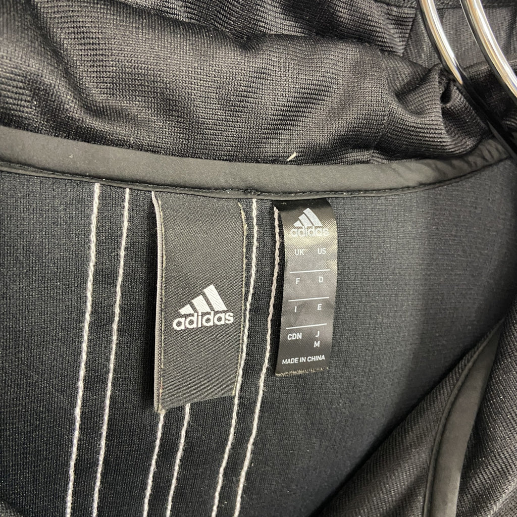 adidas　アディダス　フルジップパーカー　ジャージ　フーディー　黒　ブラック　Mサイズ