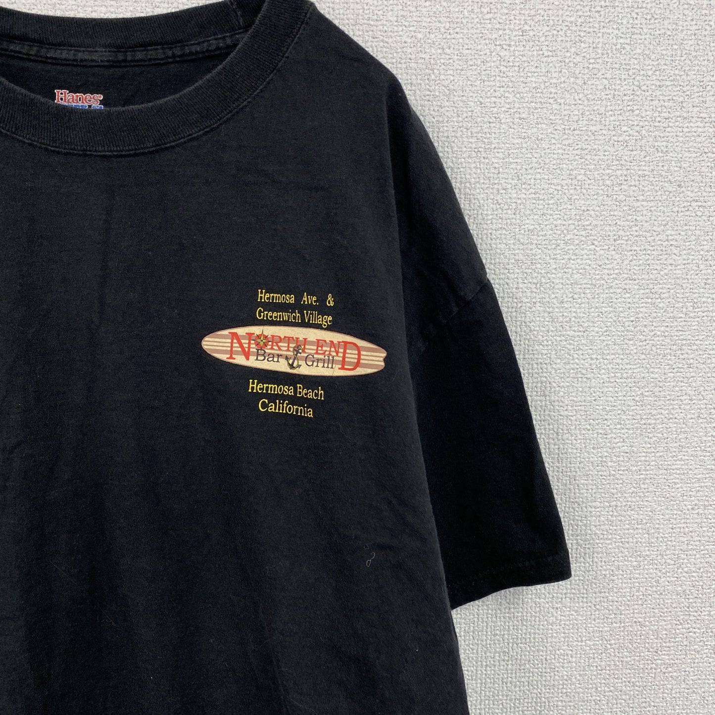 Hanes　ヘインズ　半袖プリントTシャツ　黒　ブラック　XLサイズ