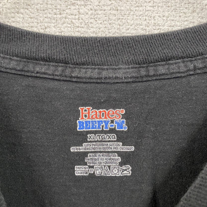 Hanes　ヘインズ　半袖プリントTシャツ　黒　ブラック　XLサイズ