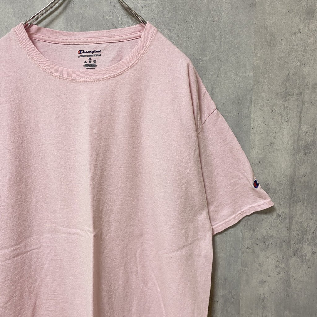 古着 used　champion　チャンピオン　半袖クルーネックTシャツ　ピンク　ビッグシルエット　オーバーサイズ　XLサイズ