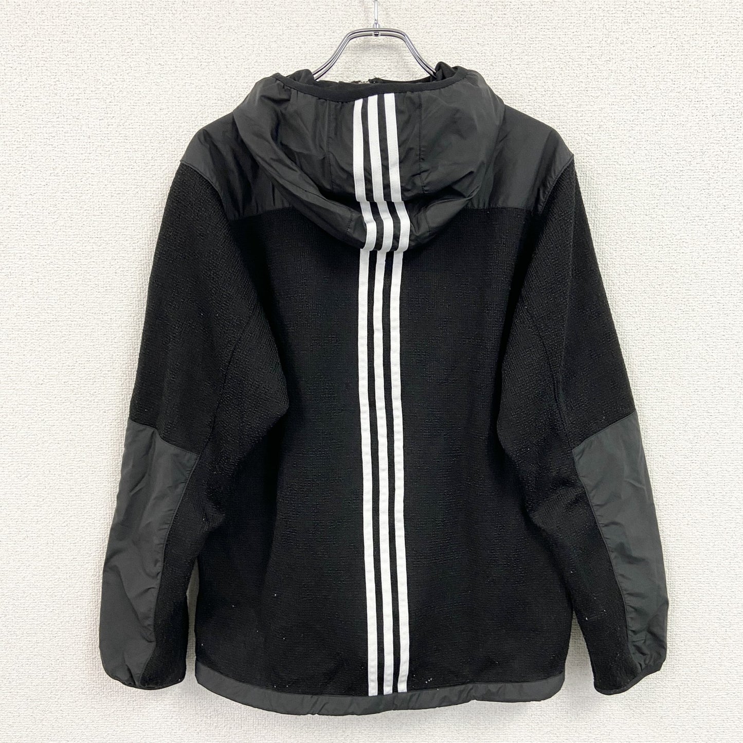 adidas　アディダス　フルジップパーカー　ジャージ　フーディー　黒　ブラック　Mサイズ