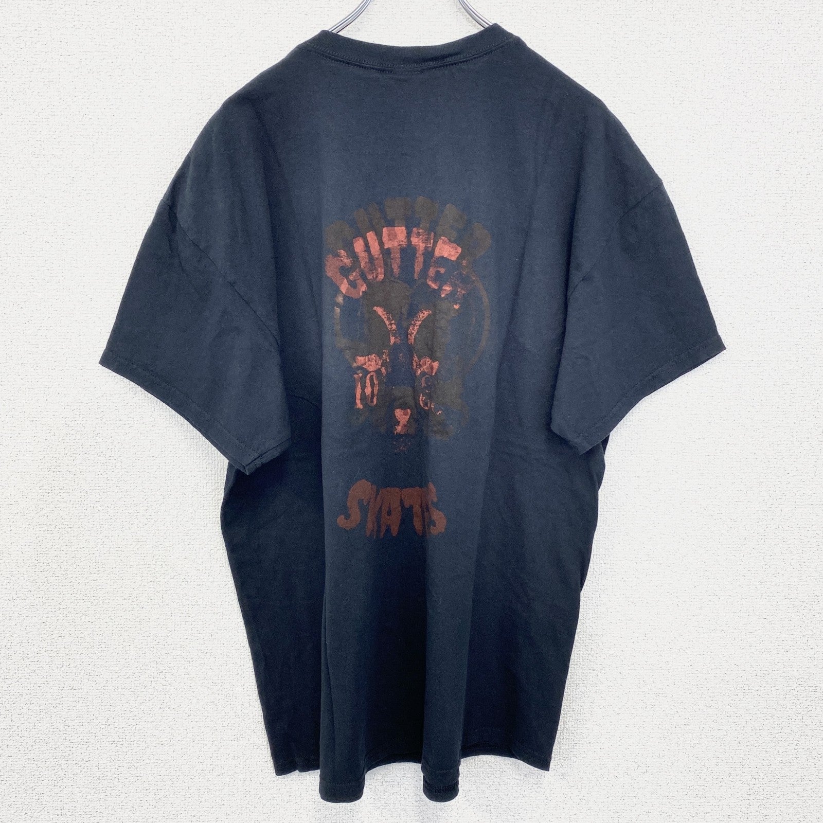 古着 used　GILDAN ギルダン　半袖トデザインプリントTシャツ　黒　ブラック　ビックシルエット　XLサイズ