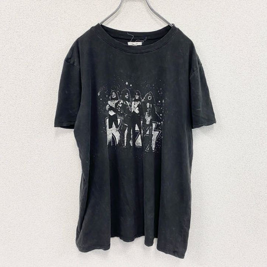KISS　半袖プリントTシャツ　バンドT　ハードロック　ヘヴィメタル　黒　ブラック　OXサイズ