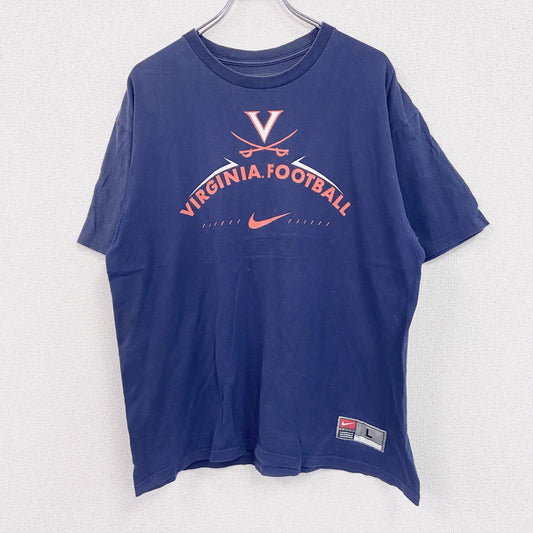 ～00s　NIKE　ナイキ　半袖Tシャツ　ヴィンテージ　フットボール　紺　ネイビー　Lサイズ