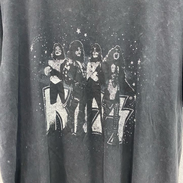 KISS　半袖プリントTシャツ　バンドT　ハードロック　ヘヴィメタル　黒　ブラック　OXサイズ