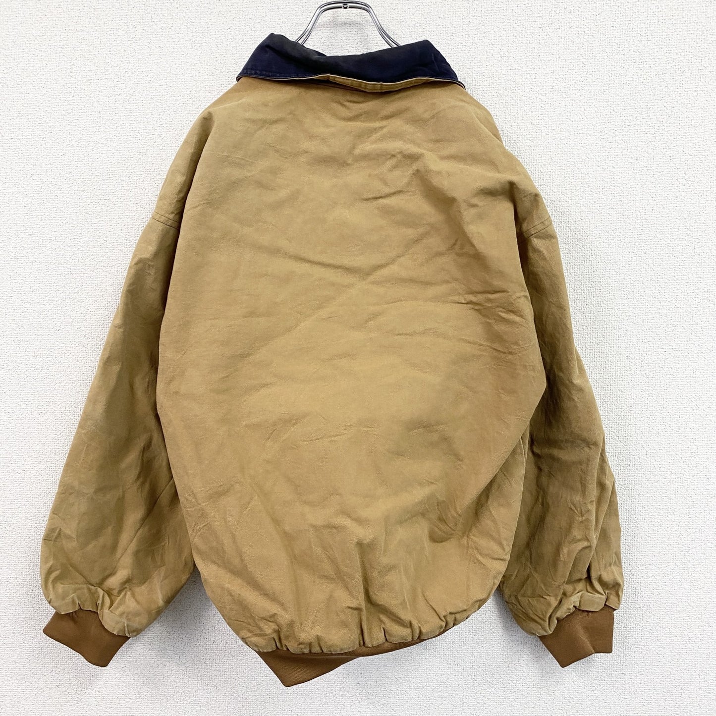 80s　Holloway　ホロウェイ　フルジップダックジャケット　企業ロゴ　ヴィンテージ　キャメル　Lサイズ
