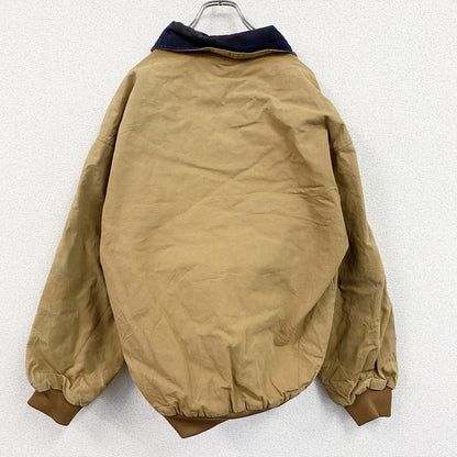 80s　Holloway　ホロウェイ　フルジップダックジャケット　企業ロゴ　ヴィンテージ　キャメル　Lサイズ
