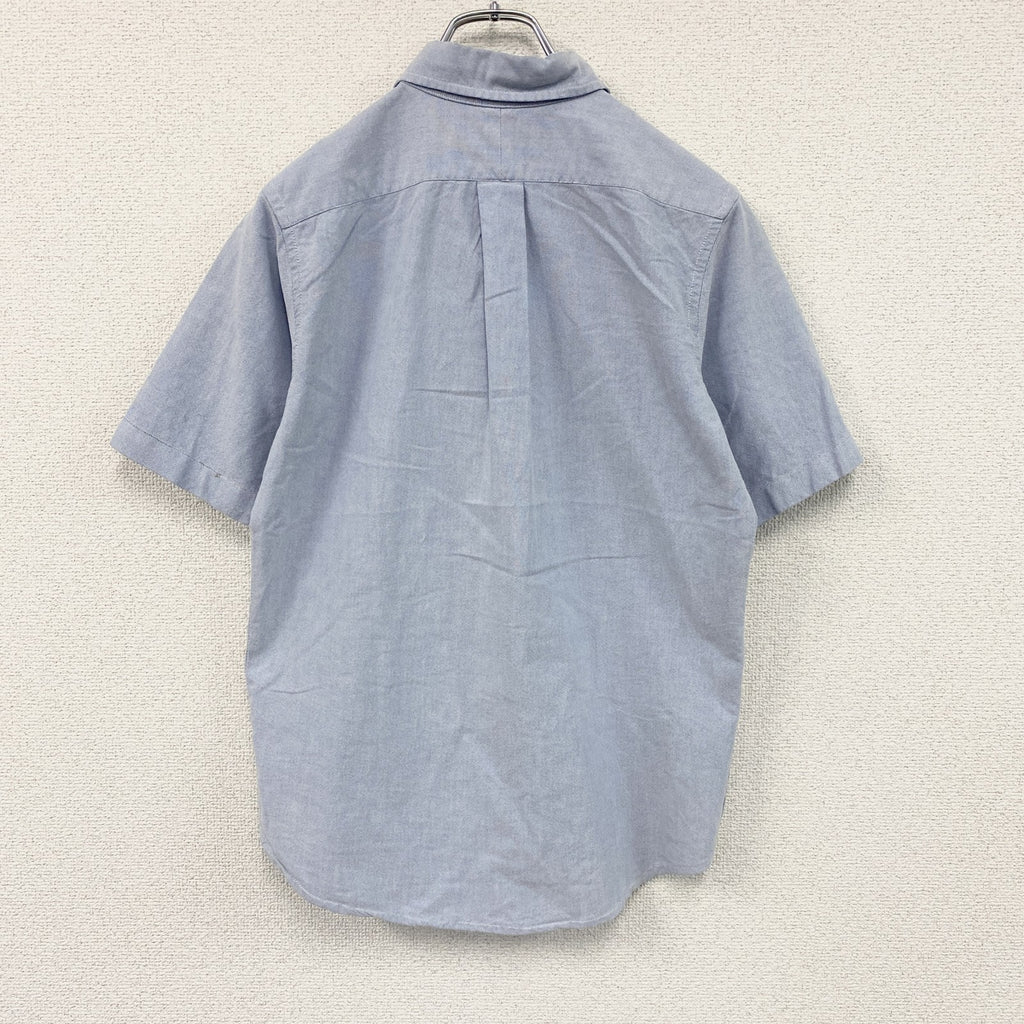 RALPH LAUREN　ラルフローレン　CUSTOM FIT　半袖ボタンダウンシャツ　刺繍ロゴ　ワンポイント　水色　ブルー　Mサイズ