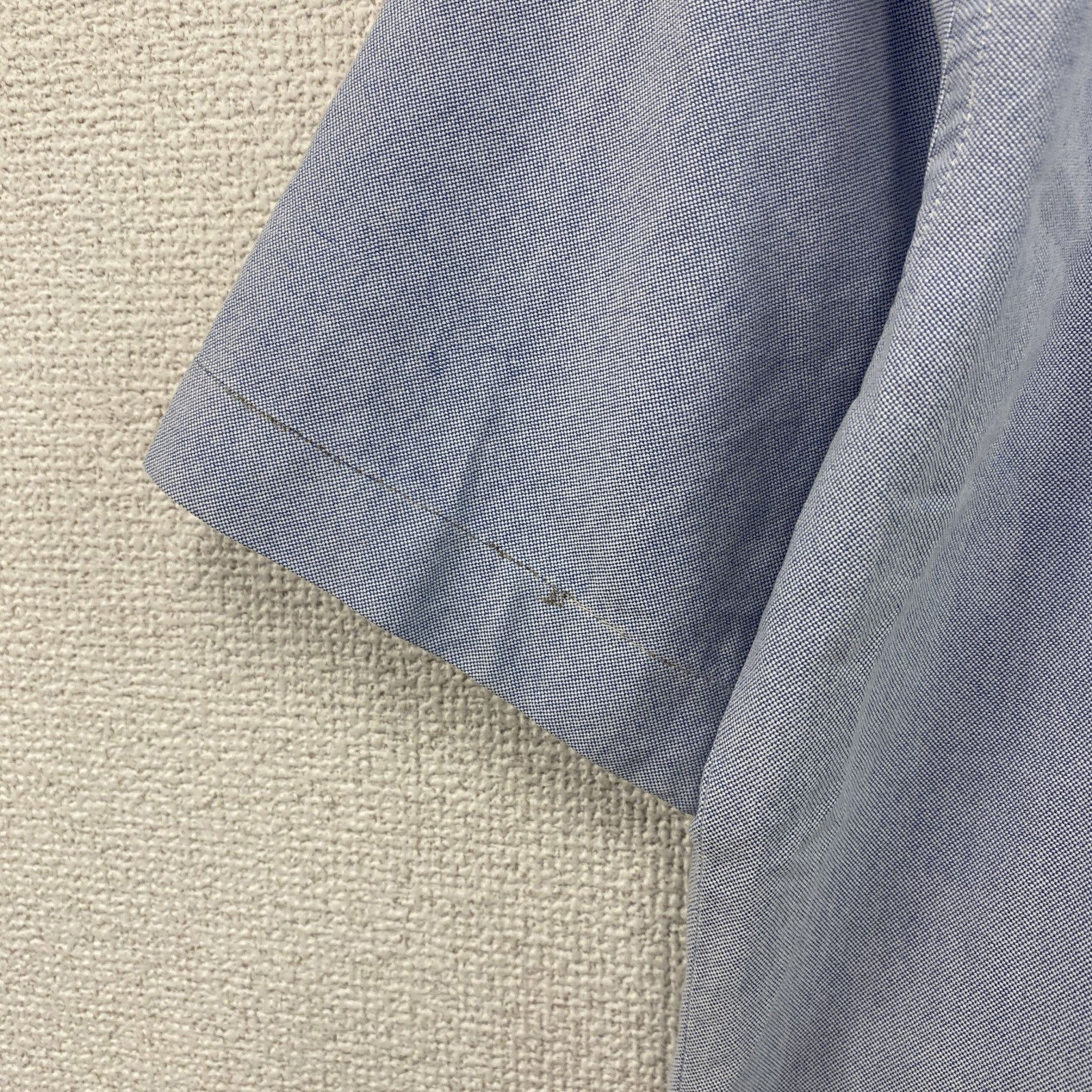 RALPH LAUREN　ラルフローレン　CUSTOM FIT　半袖ボタンダウンシャツ　刺繍ロゴ　ワンポイント　水色　ブルー　Mサイズ