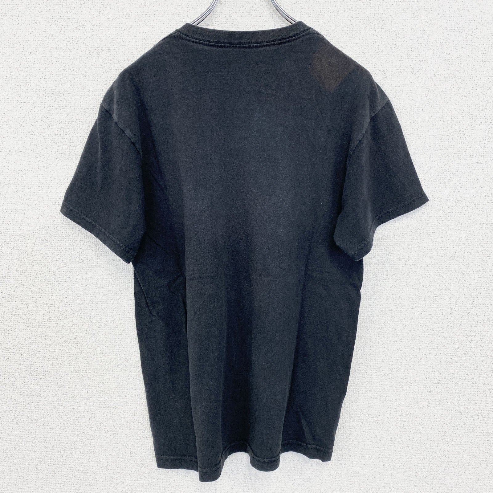 古着 used　DISOBEY　ガイ・フォークス　半袖デザインプリントTシャツ　黒　ブラック　クルーネック