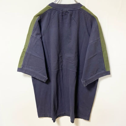 半袖Tシャツ　無地　シンプル　ビックシルエット　ツーカラー　紺　ネイビー　カーキ　XLサイズ