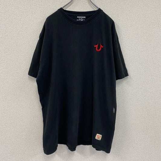 TRUE RELIGION　トゥルーレリジョン　半袖プリントTシャツ　刺繡ロゴ　黒　ブラック　2XLサイズ