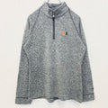 古着 used　Champion　チャンピオン　長袖ハーフジップスウェット　ハイネックトレーナー　ポイント刺繍　グレー　Mサイズ