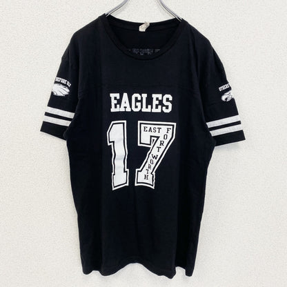 古着 used　EAGLES イーグルス　半袖プリントTシャツ　IL TEXAS　黒　ブラック　クルーネック　Lサイズ