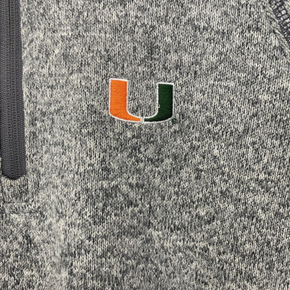 古着 used　Champion　チャンピオン　長袖ハーフジップスウェット　ハイネックトレーナー　ポイント刺繍　グレー　Mサイズ