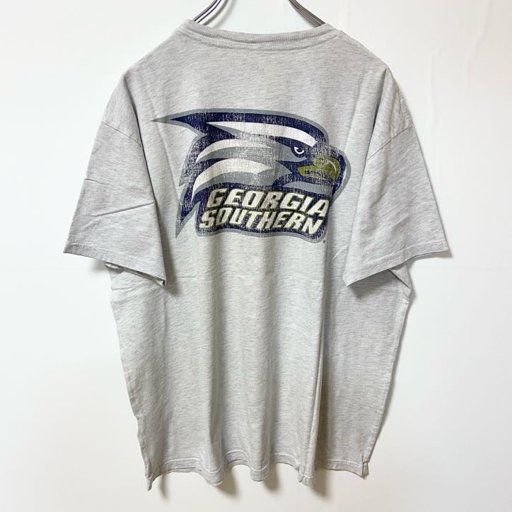 古着 used　GEORGIA SOUTHERN　ジョージアサザン大学　半袖カレッジプリントTシャツ　レトロ　グレー　XLサイズ