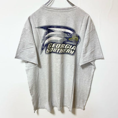 古着 used　GEORGIA SOUTHERN　ジョージアサザン大学　半袖カレッジプリントTシャツ　レトロ　グレー　XLサイズ