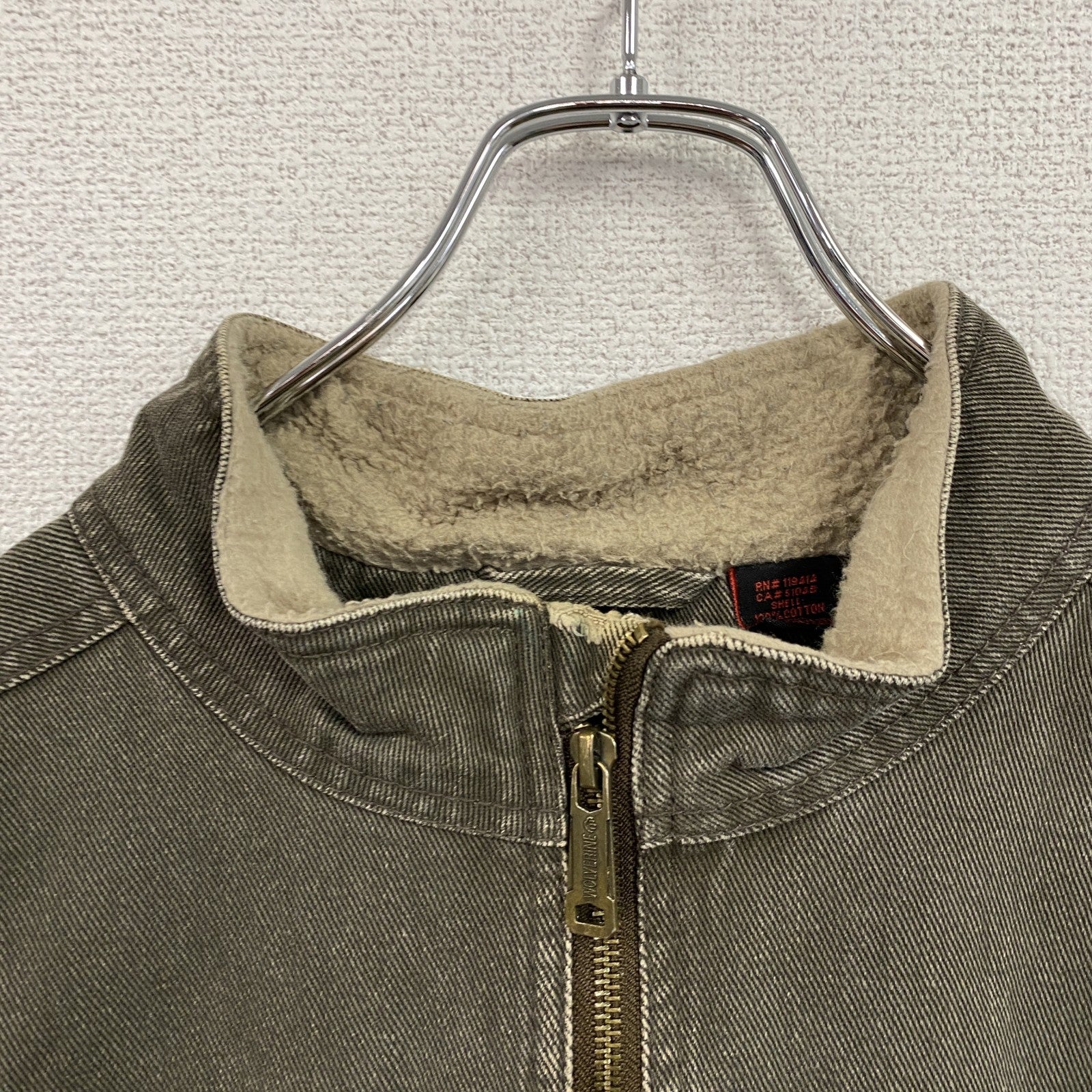 WOLVERINE　ウルヴァリン　フルジップダックベスト　ボアカラー　茶色　ブラウン　Lサイズ