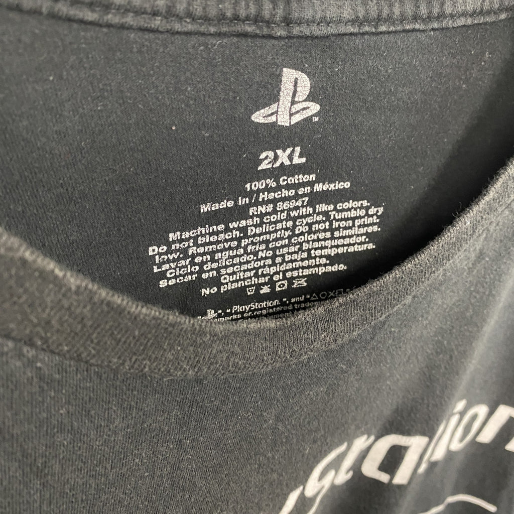 Play Station　プレイステーション　半袖プリントTシャツ　ゲームT　黒　ブラック　2XLサイズ