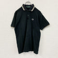 FRED PERRY　フレッドペリー　半袖ポロシャツ　刺繍ロゴ　ワンポイント　黒　ブラック　40サイズ
