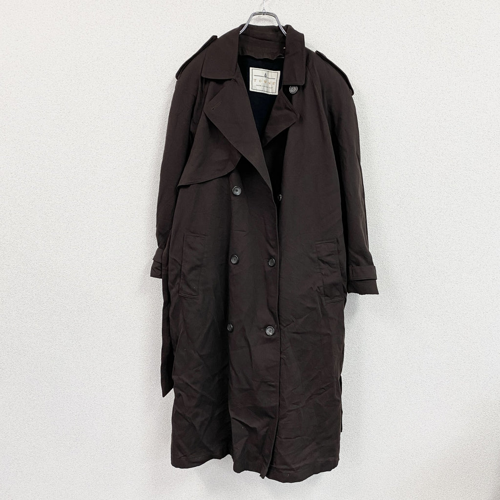 TOWNE　LONDON FOG　ロンドンフォグ　ダブルトレンチコート　茶色　ブラウン　10サイズ