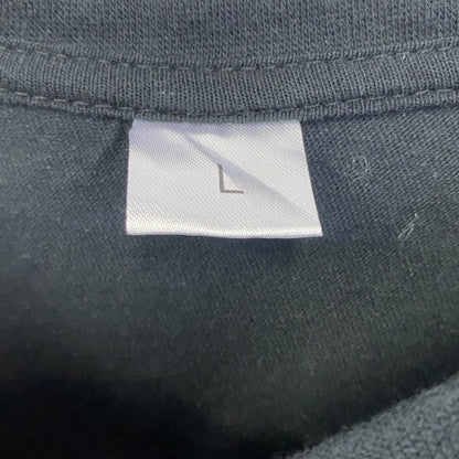 古着 used　ノーブランド　半袖プリントTシャツ　カラフル文字デザイン　クルーネック　黒　ブラック　レトロ　Lサイズ　