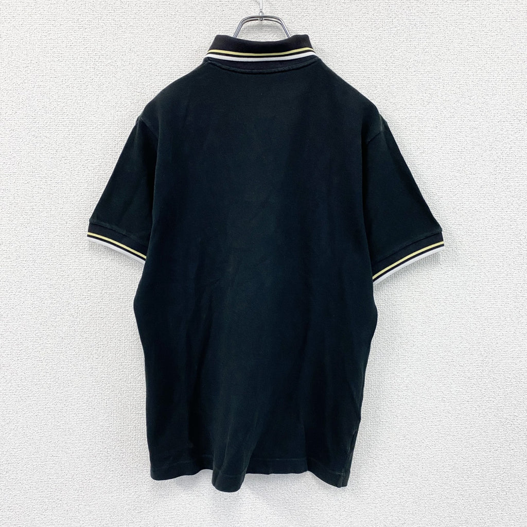 FRED PERRY　フレッドペリー　半袖ポロシャツ　刺繍ロゴ　ワンポイント　黒　ブラック　40サイズ
