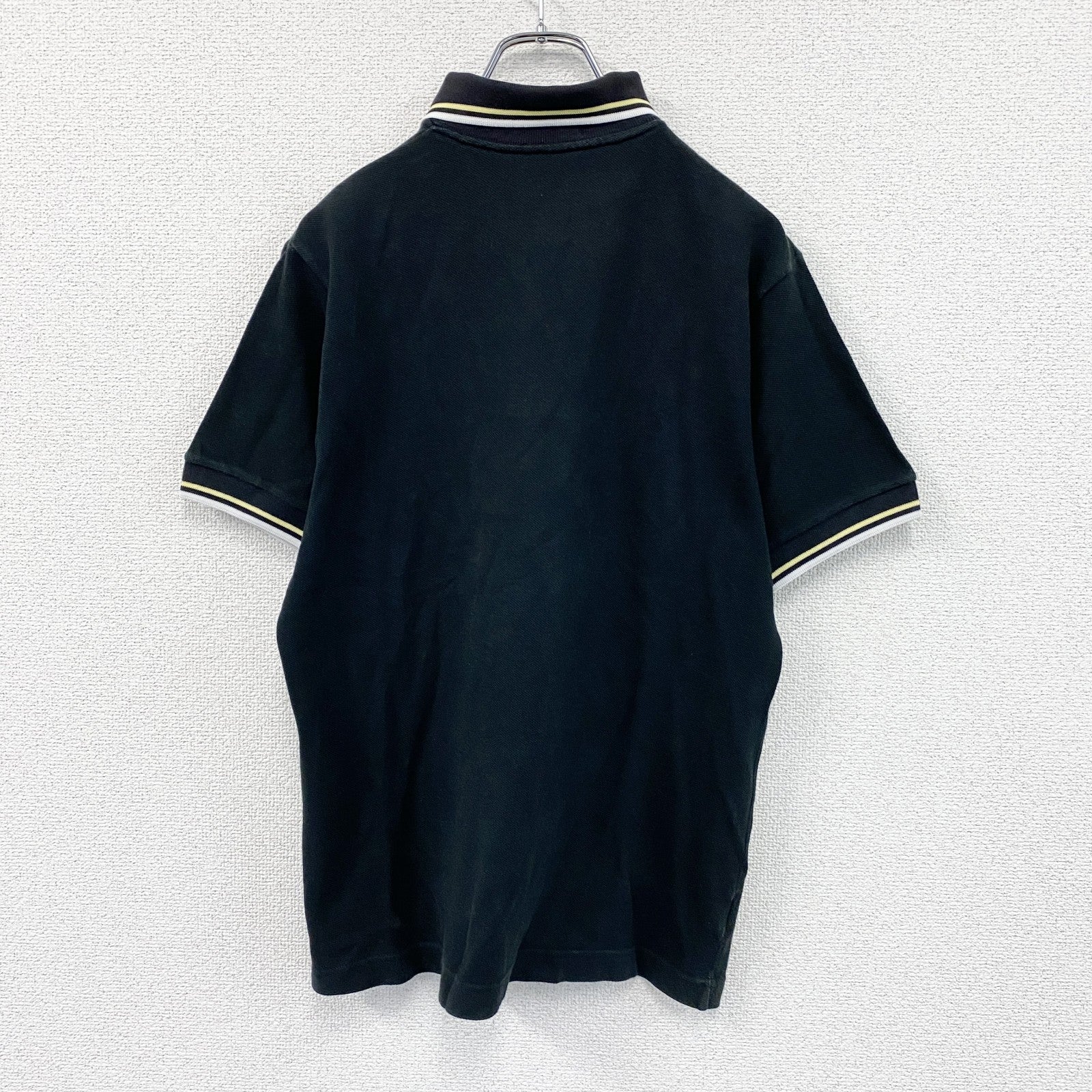 FRED PERRY　フレッドペリー　半袖ポロシャツ　刺繍ロゴ　ワンポイント　黒　ブラック　40サイズ