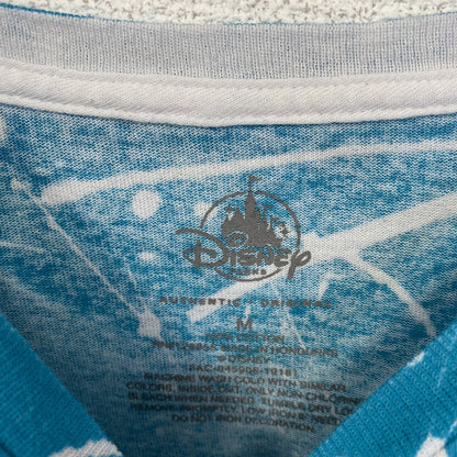古着 used　Disney　ディズニー　半袖公式キャラクタープリントTシャツ　Mickey　ミッキーマウス　水色　紫　Mサイズ