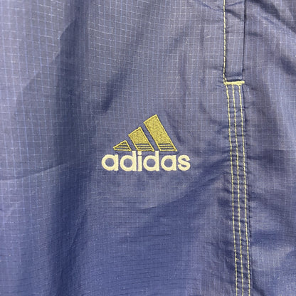 90s　adidas　アディダス　トラックパンツ/ジャージパンツ　リップストップ　パフォーマンスロゴ　刺繍ロゴ　紺　ネイビー　Mサイズ