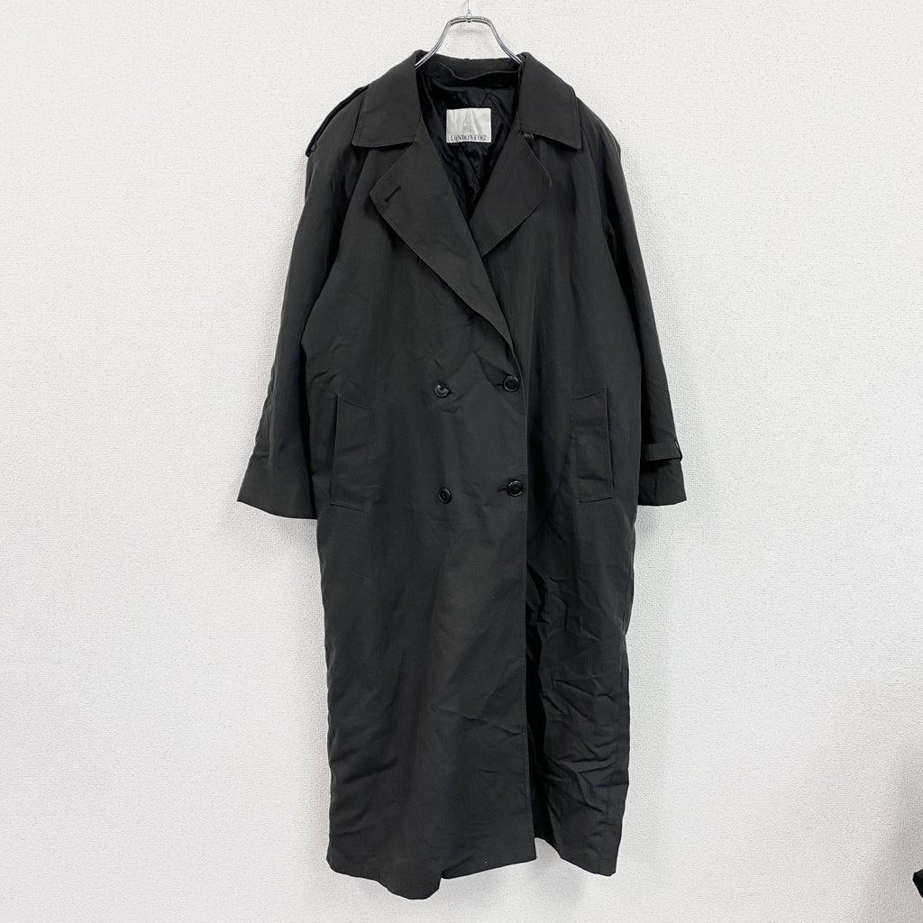 LONDON FOG　ロンドンフォグ　ダブルトレンチコート　ダークグレー　