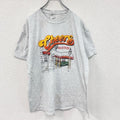 GILDAN　ギルダン　半袖プリントイラストTシャツ　BOSTON　クルーネック　灰色　ライトグレー　XLサイズ