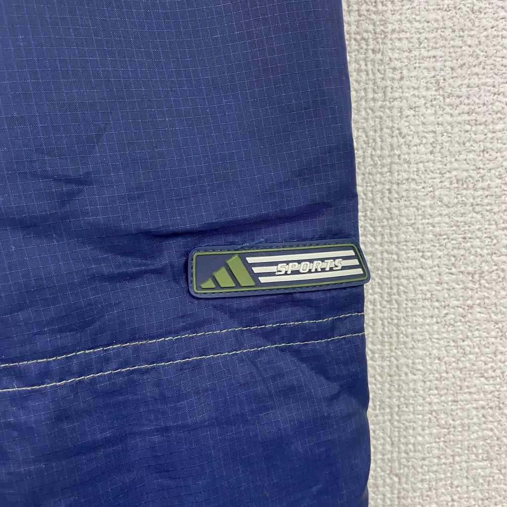 90s　adidas　アディダス　トラックパンツ/ジャージパンツ　リップストップ　パフォーマンスロゴ　刺繍ロゴ　紺　ネイビー　Mサイズ