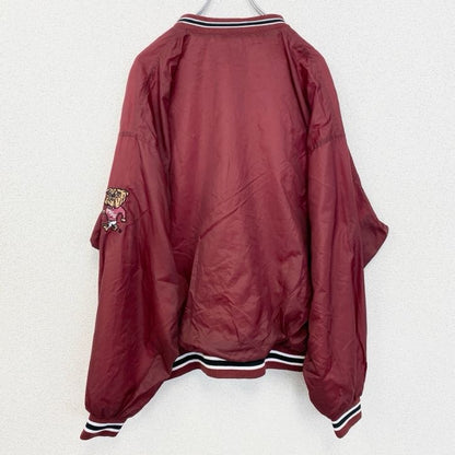 古着 used　LOCKER LINE　長袖Vネックカレッジナイロンプルオーバー　ミシシッピ大学　ワインレッド　Lサイズ