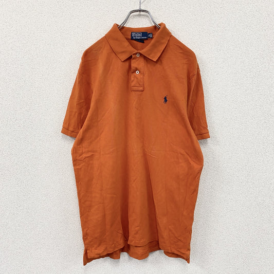 POLO by Ralph Lauren　ポロバイラルフローレン　半袖ポロシャツ　刺繍ロゴ　ワンポイント　オレンジ　XLサイズ