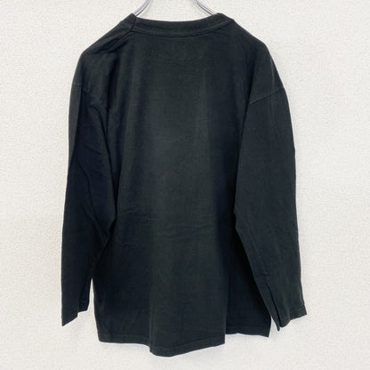 古着 used　ノーブランド　長袖デザインTシャツ　ハートエンジェル　カジュアル　クルーネック　黒　ブラック　レトロ　Lサイズ