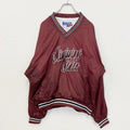 古着 used　LOCKER LINE　長袖Vネックカレッジナイロンプルオーバー　ミシシッピ大学　ワインレッド　Lサイズ