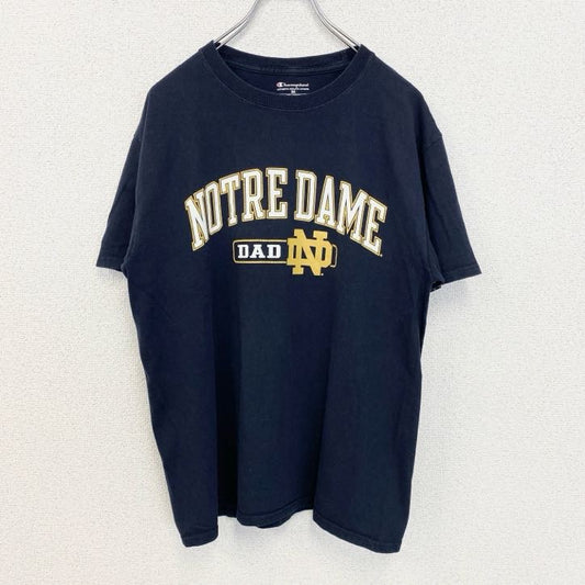 古着 used　Champion　チャンピオン　半袖プリントTシャツ　ノートルダム　バスケットボール　ネイビー　Mサイズ