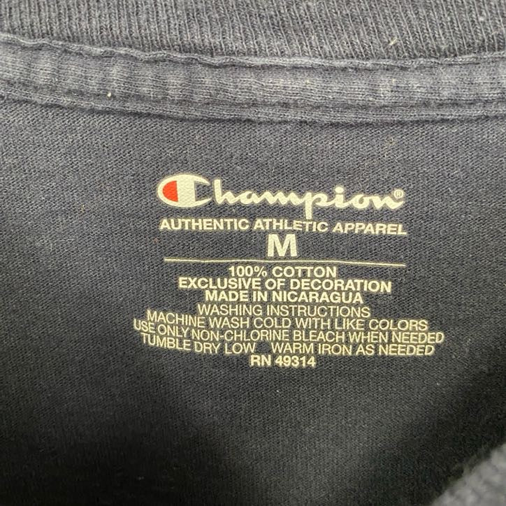 古着 used　Champion　チャンピオン　半袖プリントTシャツ　ノートルダム　バスケットボール　ネイビー　Mサイズ