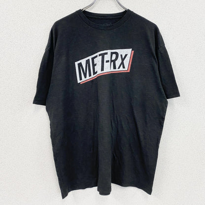 MET-Rx　メトレックス　半袖プリントTシャツ　企業ロゴ　デカロゴ　クルーネック　黒　ブラック　XLサイズ