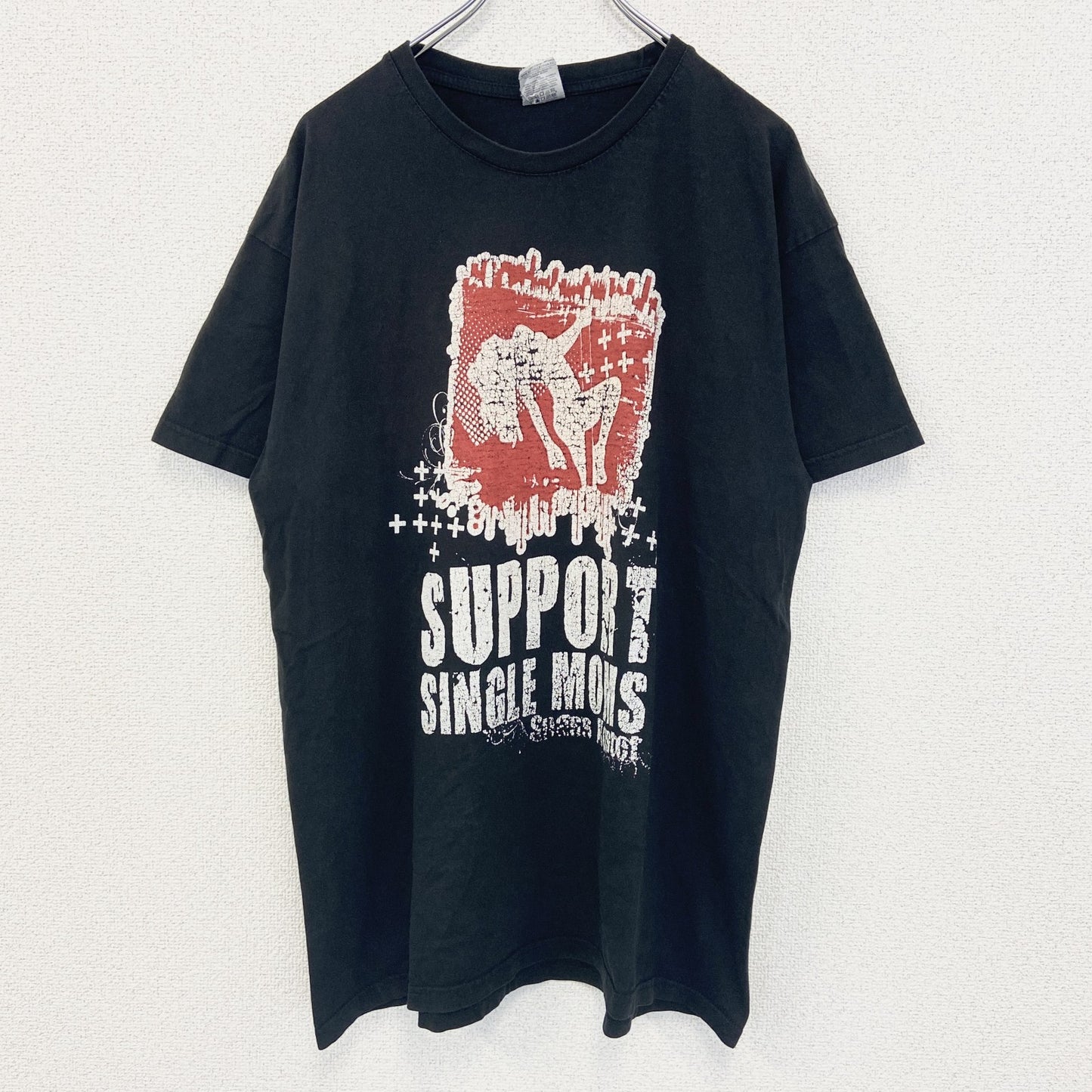 古着 used　B&C ビー&シー　半袖プリントTシャツ　SUUPOR SINGLE MOMS　クルーネック　レトロ　Lサイズ
