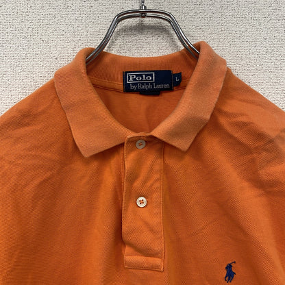 POLO by Ralph Lauren　ラルフローレン　US OPEN 2005　半袖ポロシャツ　刺繍ロゴ　オレンジ　Lサイズ