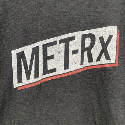 MET-Rx　メトレックス　半袖プリントTシャツ　企業ロゴ　デカロゴ　クルーネック　黒　ブラック　XLサイズ