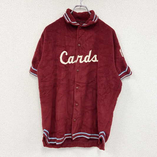 ～60s　Rawlings　フリースベースボールシャツ　襟付き　Canada　ヴィンテージ　赤　レッド　44サイズ