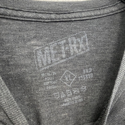 MET-Rx　メトレックス　半袖プリントTシャツ　企業ロゴ　デカロゴ　クルーネック　黒　ブラック　XLサイズ